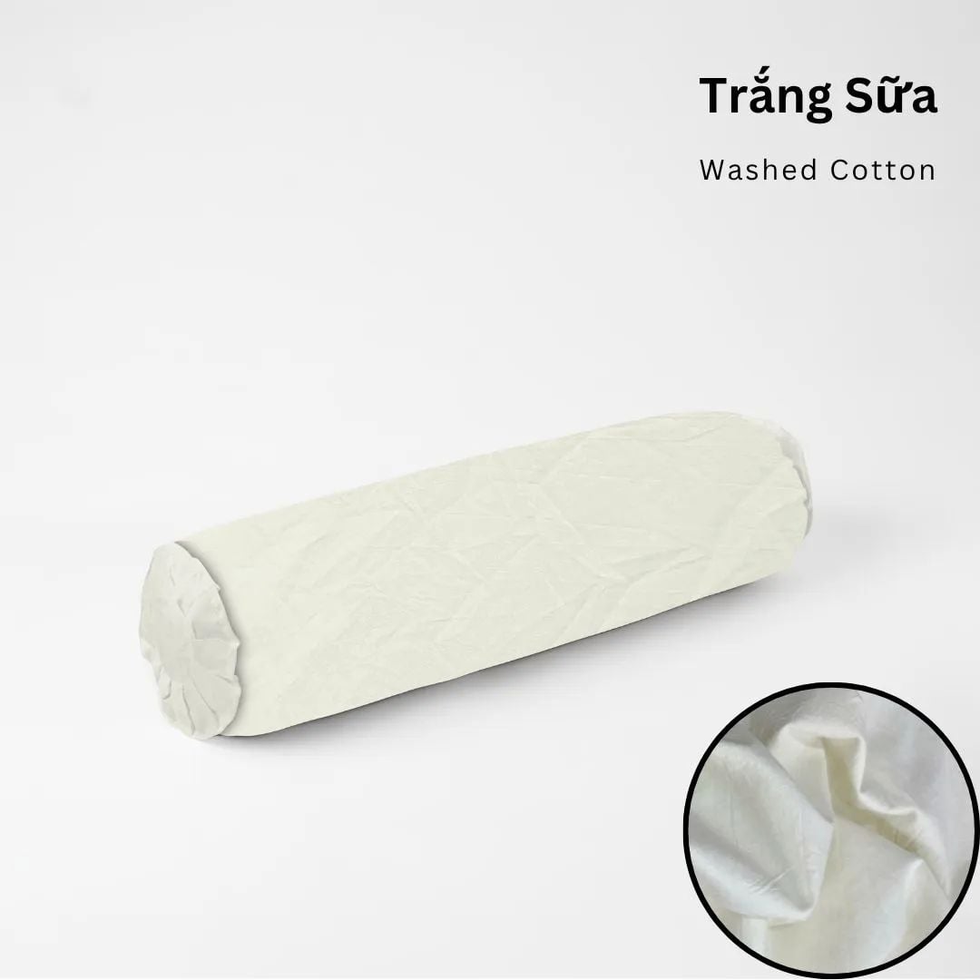  Vỏ Gối Ôm Washed Cotton | 37x100 cm | 20 Màu | Họa Tiết Caro Sọc | Thoáng Mát 