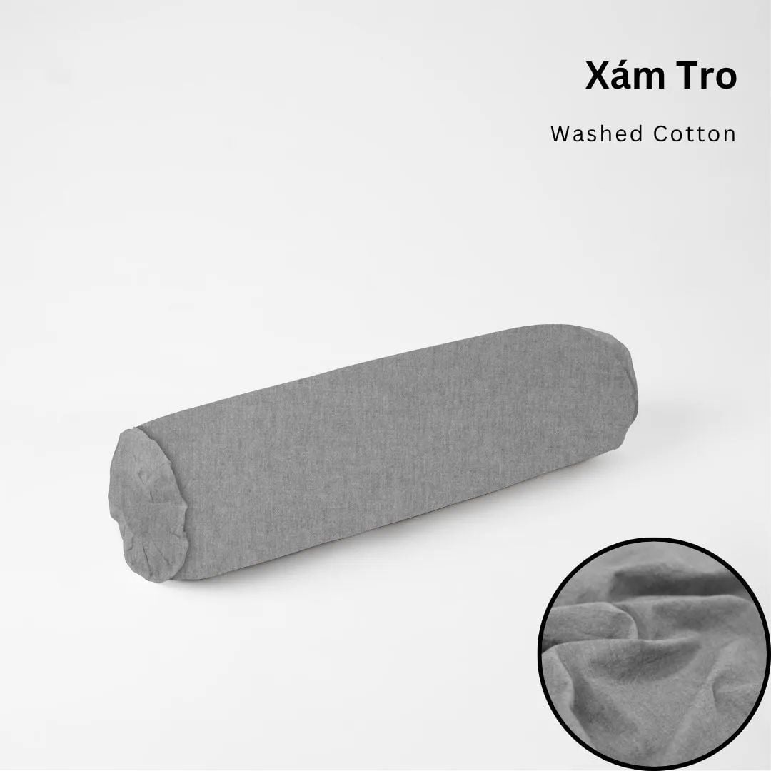  Vỏ Gối Ôm Washed Cotton | 37x100 cm | 20 Màu | Họa Tiết Caro Sọc | Thoáng Mát 