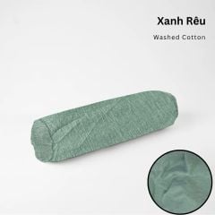  Vỏ Gối Ôm Washed Cotton | 37x100 cm | 20 Màu | Họa Tiết Caro Sọc | Thoáng Mát 