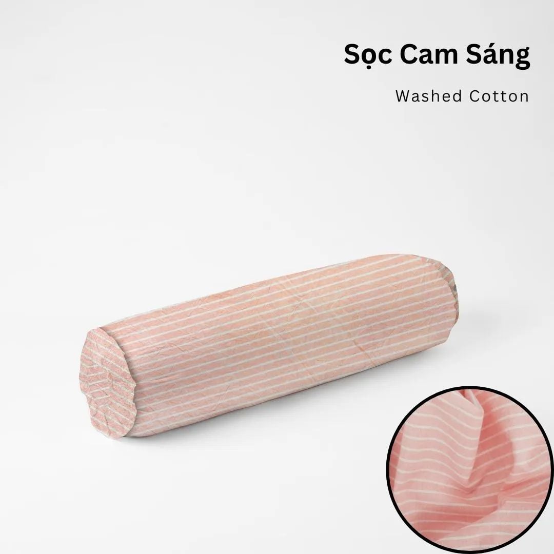  Vỏ Gối Ôm Washed Cotton | 37x100 cm | 20 Màu | Họa Tiết Caro Sọc | Thoáng Mát 