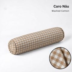  Vỏ Gối Ôm Washed Cotton | 37x100 cm | 20 Màu | Họa Tiết Caro Sọc | Thoáng Mát 
