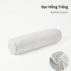  Vỏ Gối Ôm Washed Cotton | 37x100 cm | 20 Màu | Họa Tiết Caro Sọc | Thoáng Mát 