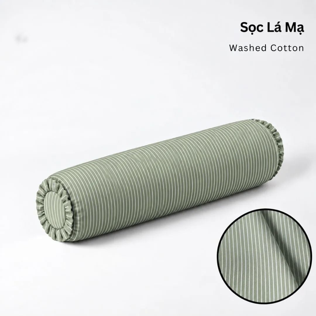  Vỏ Gối Ôm Washed Cotton | 37x100 cm | 20 Màu | Họa Tiết Caro Sọc | Thoáng Mát 