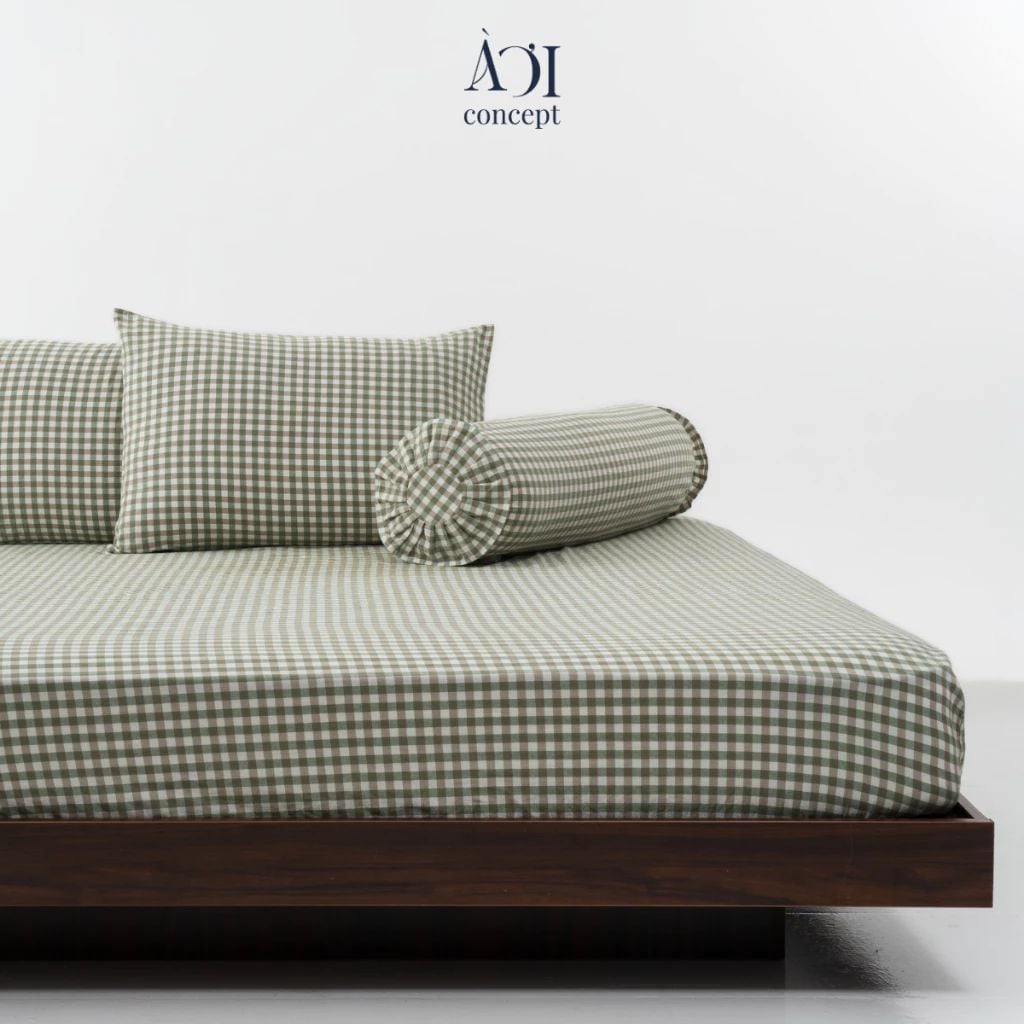  Vỏ Gối Ôm Washed Cotton | 37x100 cm | 20 Màu | Họa Tiết Caro Sọc | Thoáng Mát 