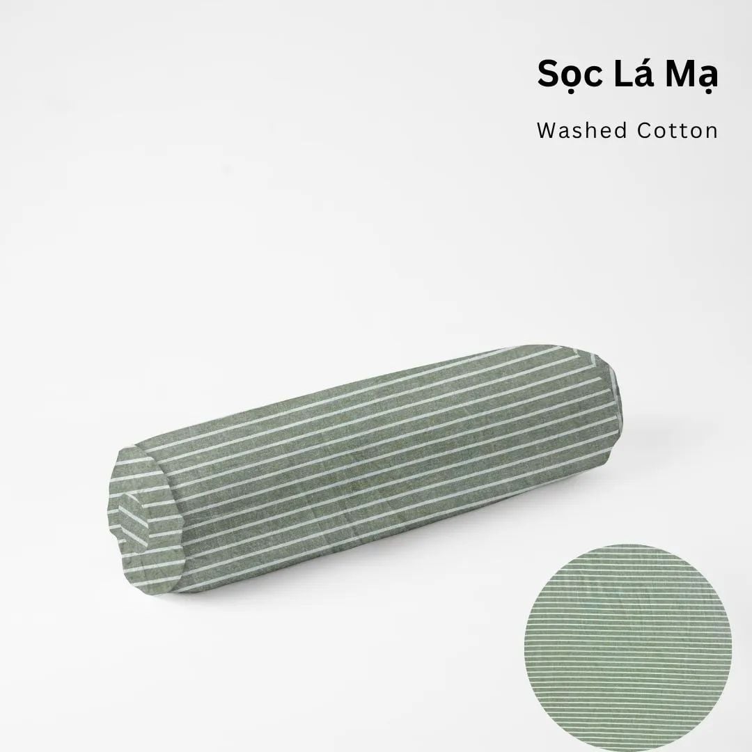  Vỏ Gối Ôm Washed Cotton | 37x100 cm | 20 Màu | Họa Tiết Caro Sọc | Thoáng Mát 