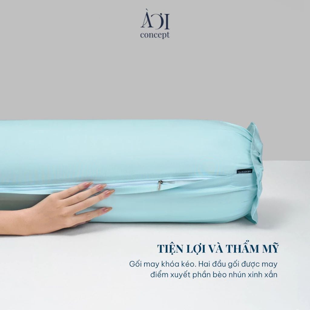  Vỏ Gối Ôm Lụa Tencel 50S | 37 x 100cm | Trơn | Nhiều Màu | Dây Khóa Kéo, Không Xù Lông 