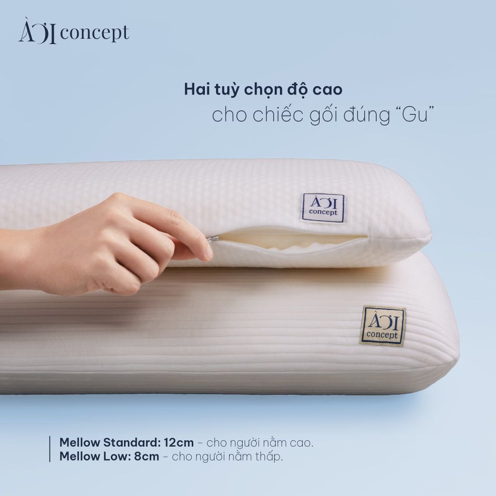 Ruột Gối Nằm Mellow Pillow | Memory Foam | 35x55cm 40x60cm | À Ơi Concept