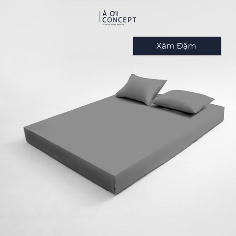  Bộ ga giường & 2 vỏ gối Tencel 60s [ Xám Đậm ] À ƠI CONCEPT 
