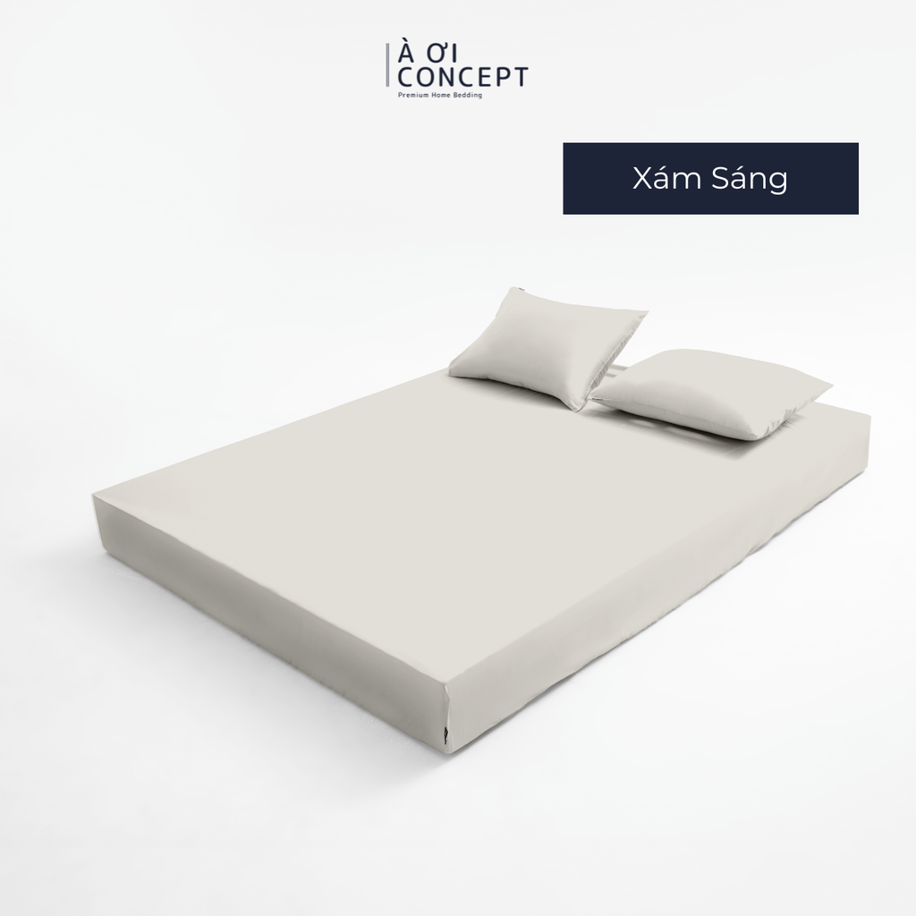 Bộ ga giường & 2 vỏ gối Tencel 60s [ Xám Sáng ] À ƠI CONCEPT