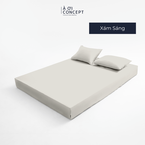 Bộ ga giường & 2 vỏ gối Tencel 60s [ Xám Sáng ] À ƠI CONCEPT 