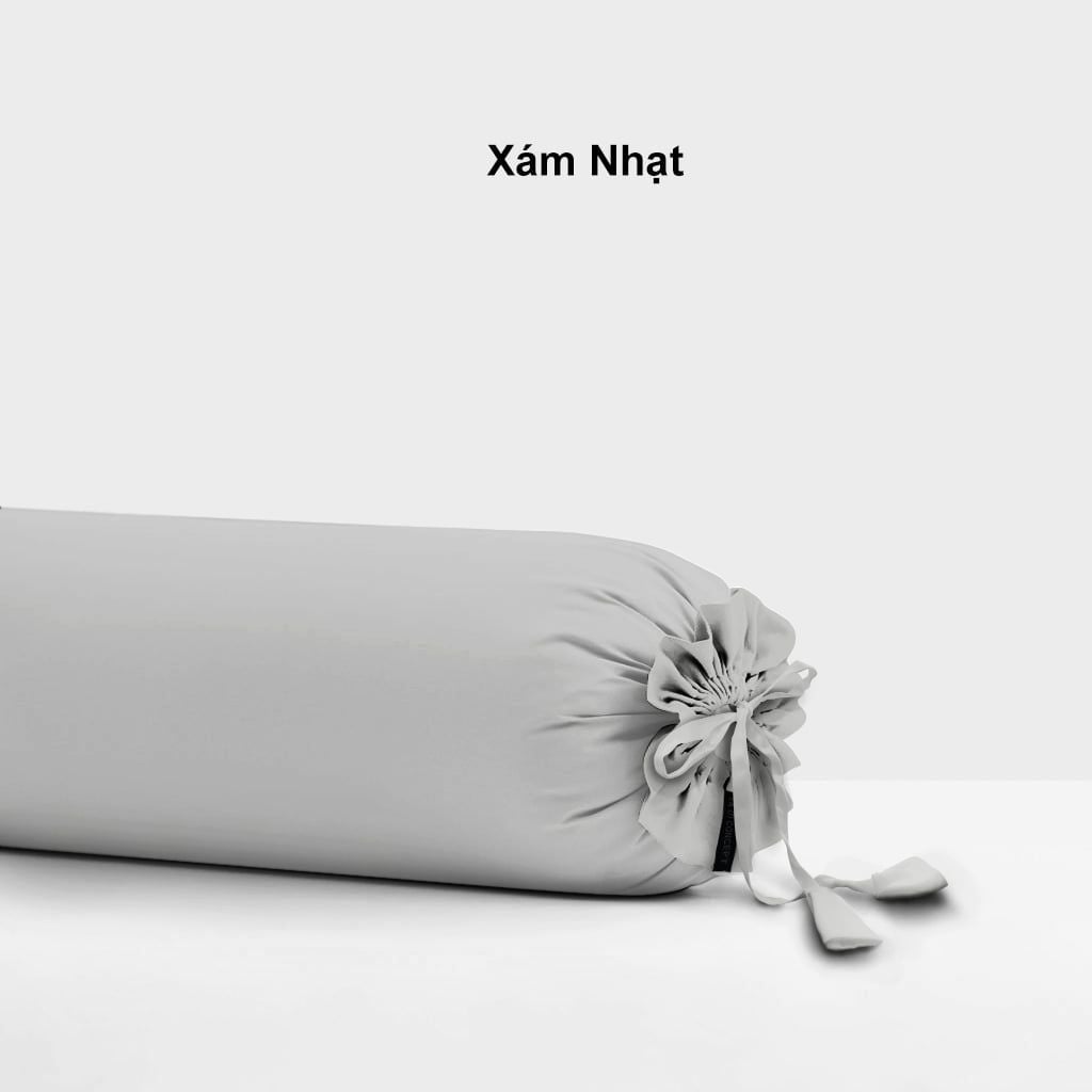 Vỏ gối ôm | Cotton Satin | 37 x 100 cm | Xám Nhạt