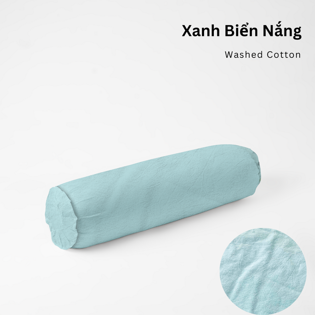 
                    
                    Vỏ Gối Ôm Washed Cotton | Size 37x100cm | Xanh Biển Nắng
                    
                    