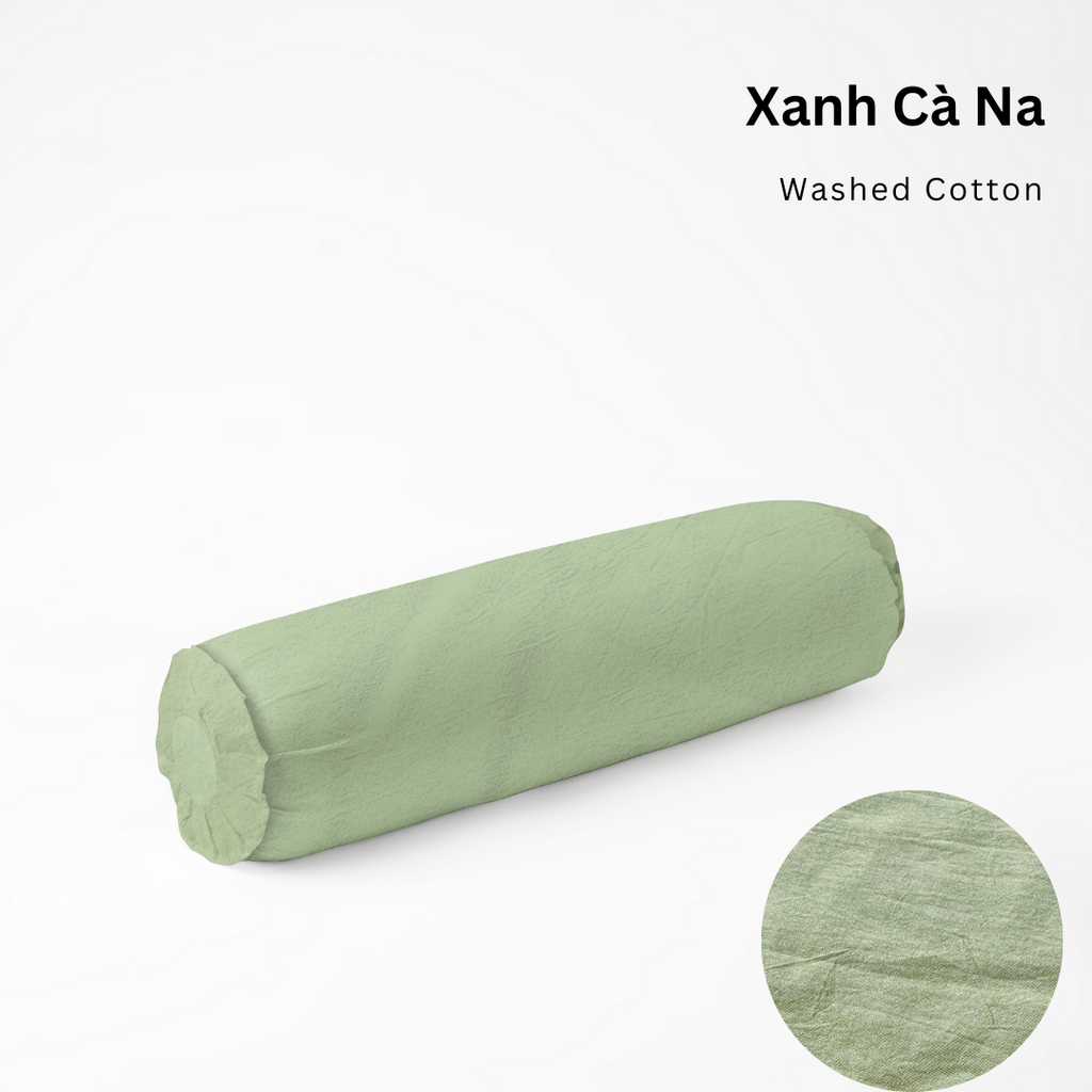 Vỏ Gối Ôm Washed Cotton | Size 37x100cm | Xanh Cà Na