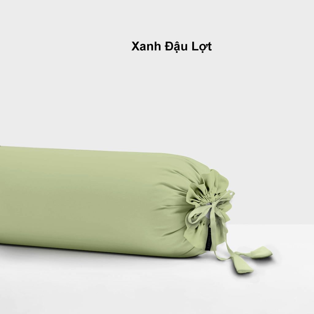 Vỏ gối ôm | Cotton Satin | 37 x 100 cm | Xanh Đậu Lợt