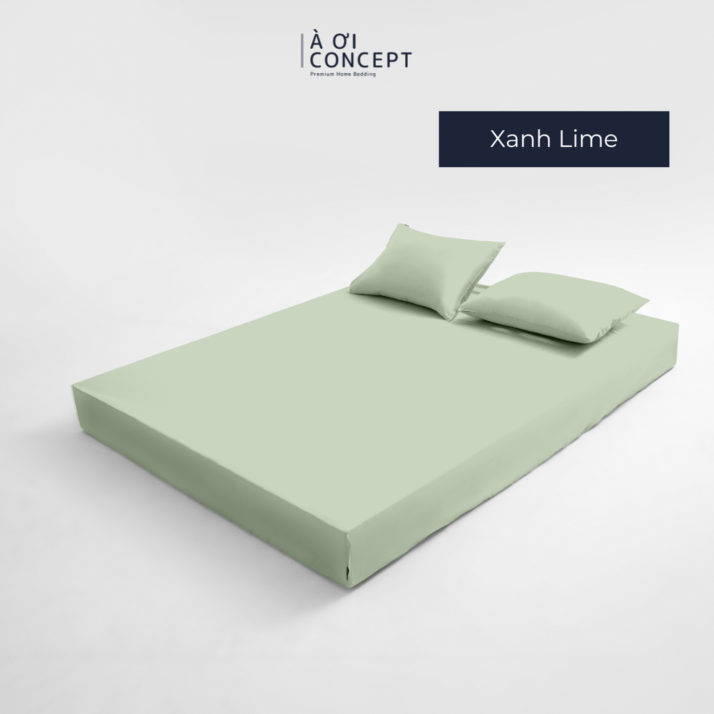 Bộ ga giường & 2 vỏ gối Tencel 60s [ Xanh Lime   ] À ƠI CONCEPT