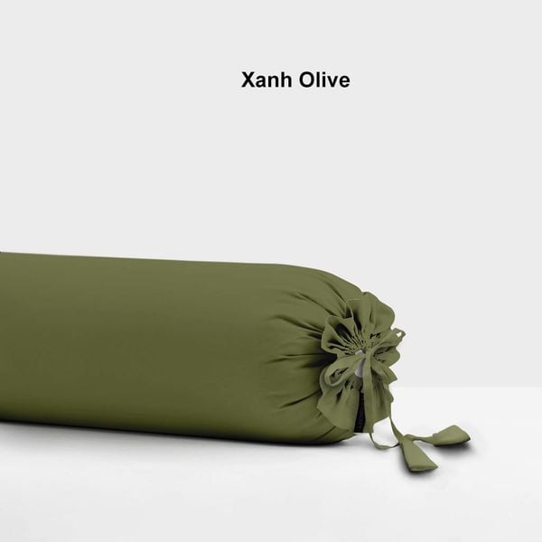  Vỏ gối ôm | Cotton Satin | 37 x 100 cm | Xanh Olive 