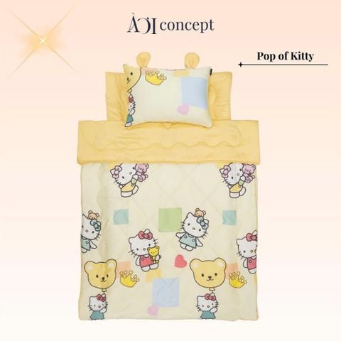  Bộ chăn gối nệm cho bé ( Mền lớn) Tencel 60s [ Pop of Kitty ] 