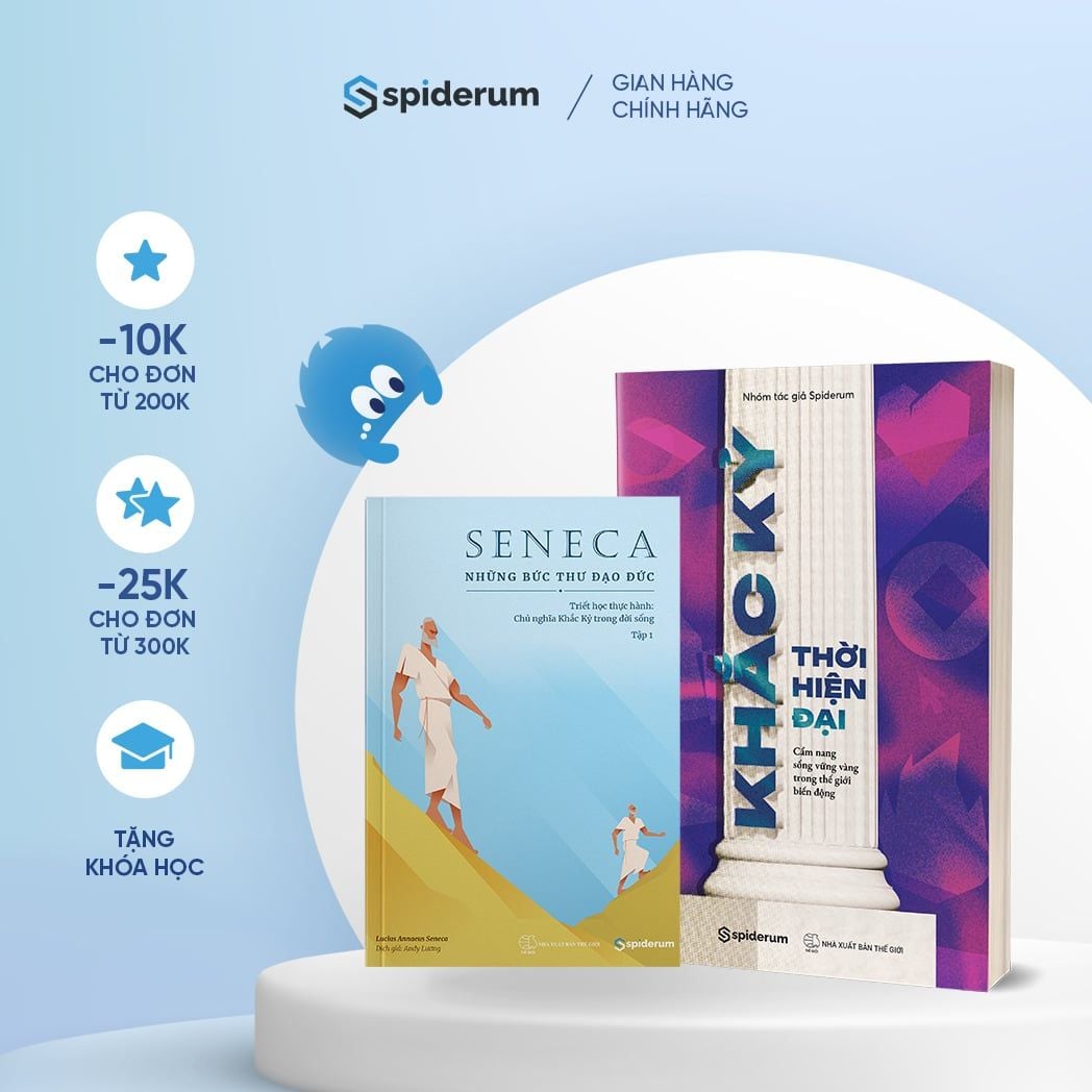  Combo Sách Seneca: Những Bức Thư Đạo Đức - Chủ Nghĩa Khắc Kỷ Trong Đời Sống Tập 1 + Sách Khắc Kỷ Thời Hiện Đại - Cẩm Nang Sống Vững Vàng Trong Thế Giới Biến Động 