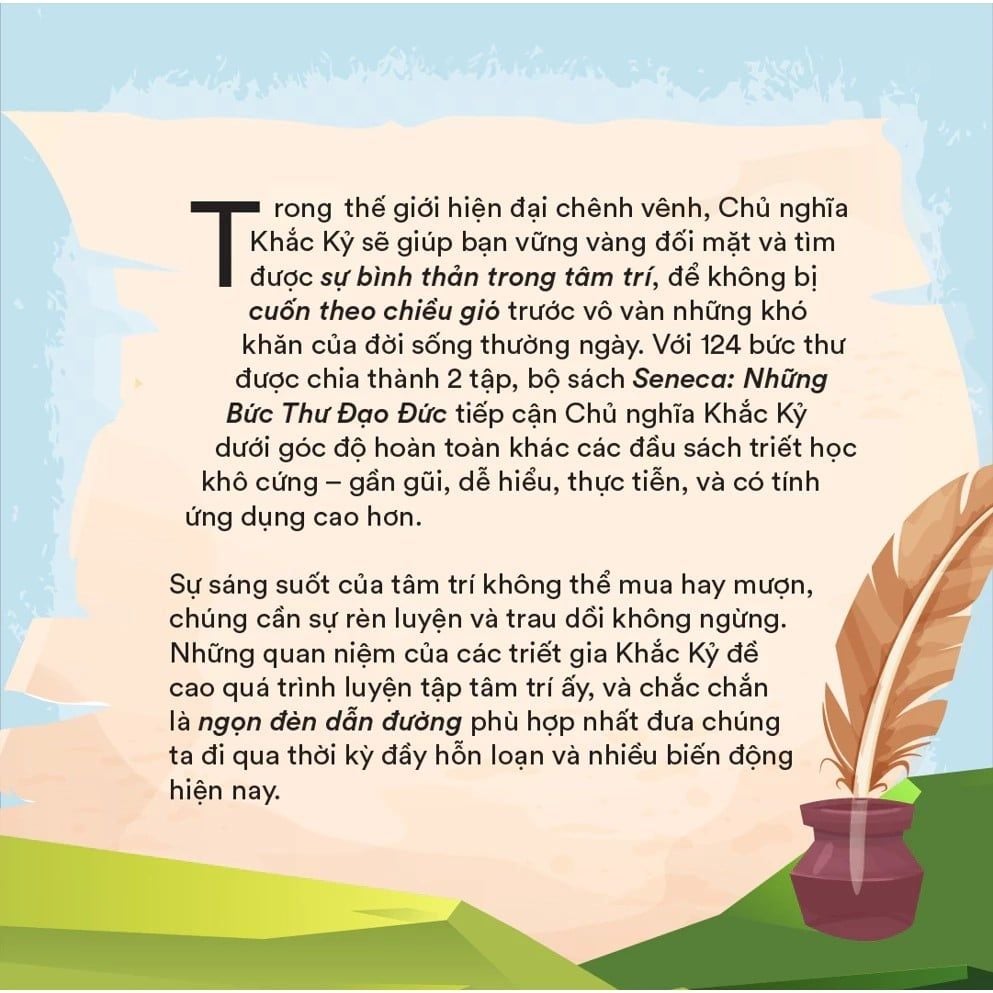  Sách Seneca: Những Bức Thư Đạo Đức - Chủ Nghĩa Khắc Kỷ Trong Đời Sống - Tập 1 - Tâm thế vững vàng trước khủng hoảng kinh tế (Tái bản 185k) 