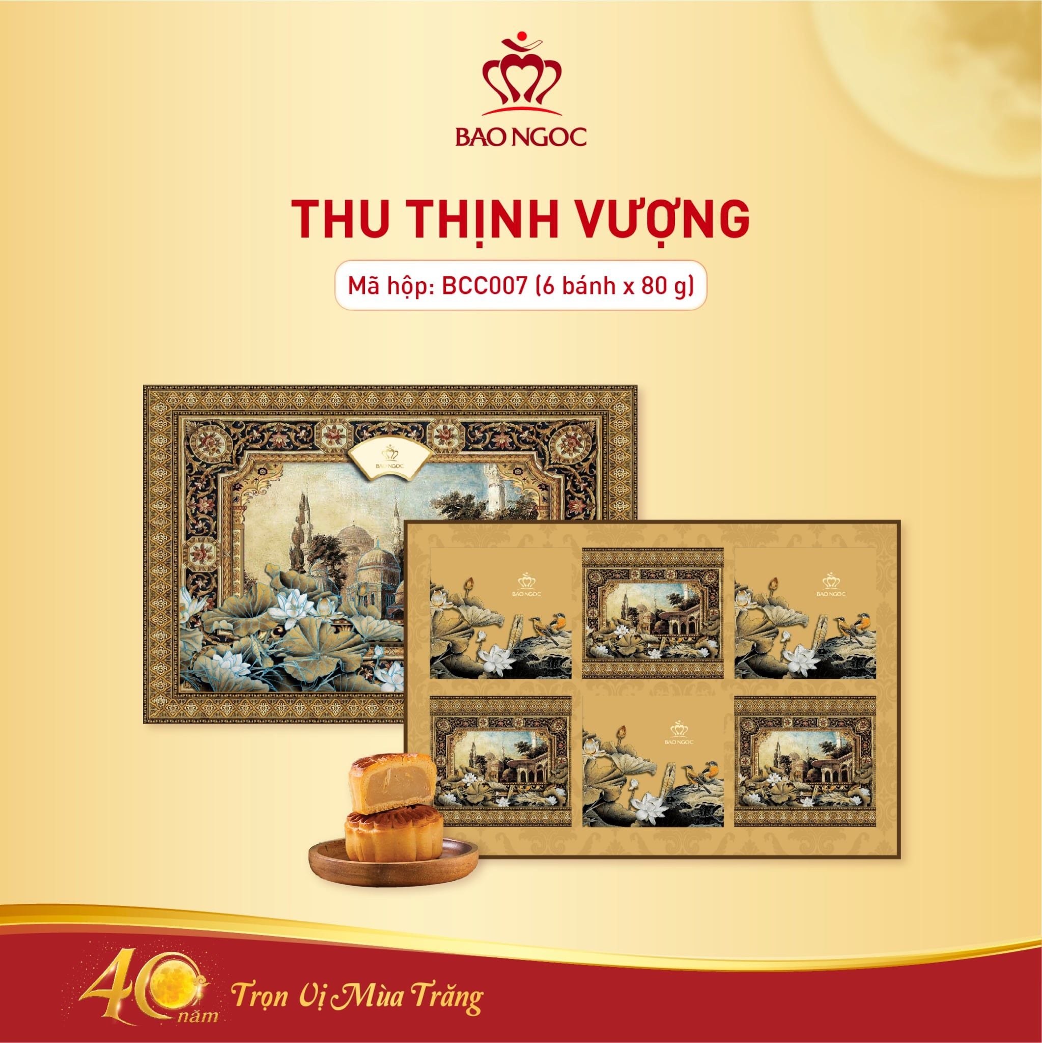 Hộp Bánh Trung Thu Cao Cấp Thu Thịnh Vượng | Bảo Ngọc