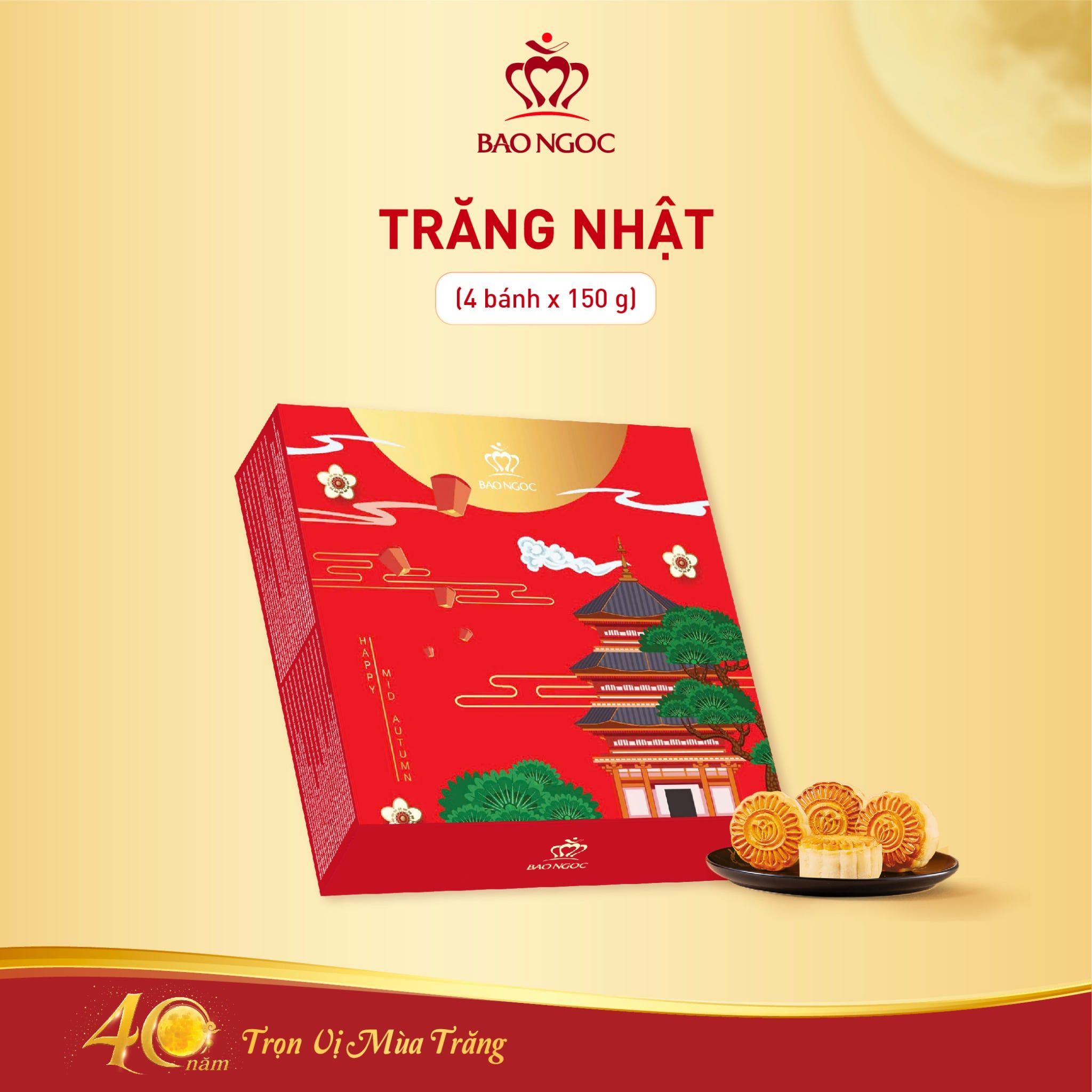 Hộp Bánh Trung Thu Trăng Nhật (4 bánh) | Bảo Ngọc