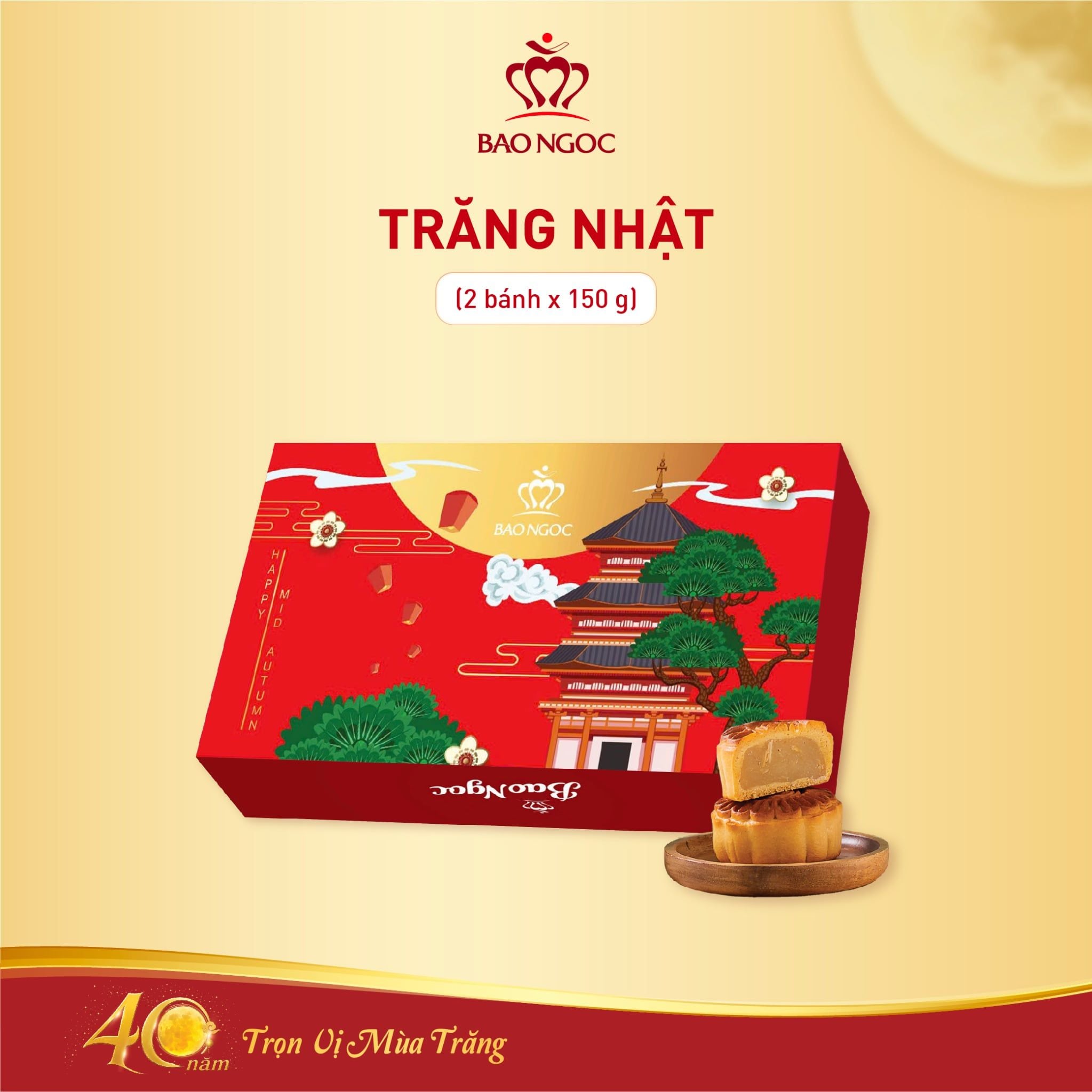 Hộp Bánh Trung Thu Trăng Nhật (2 bánh) | Bảo Ngọc
