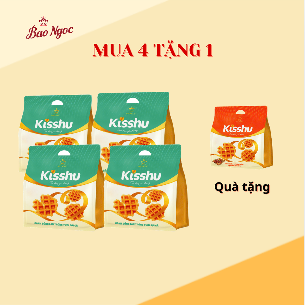 [Combo 4 tặng 1] Bánh ăn sáng bông lan trứng tươi  Bảo Ngọc tiện lợi cho mọi bữa ăn