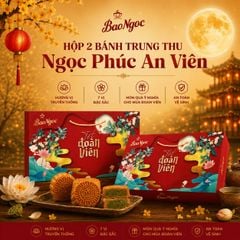 {Độc Quyền online} Hộp 2 Bánh trung thu Bảo Ngọc kèm Túi Bảo Ngọc Truyền thống 150g  