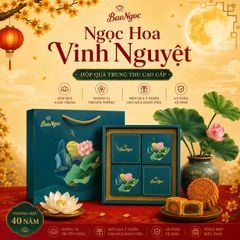 [Độc Quyền online] Hộp 4 Bánh trung thu Bảo Ngọc kèm Túi  NGỌC HOA VINH NGUYỆT - Mới 2025