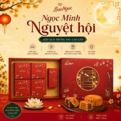 [Độc quyền online] Hộp 4 Bánh 1 Trà Trung Thu Bảo Ngọc Cao Cấp 