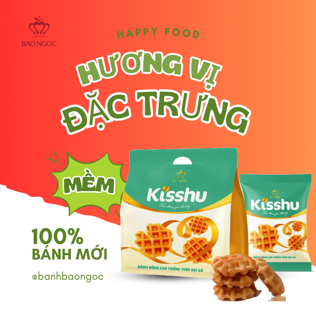 BÁNH KISSHU BÔNG LAN TRỨNG TƯƠI SỢI GÀ