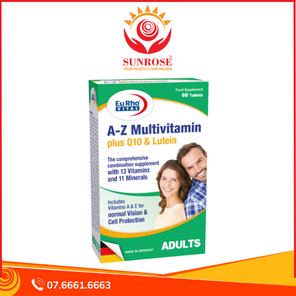  Viên uống A-Z Multivitamin + Q10 & Lutein – Tăng cường trao đổi chất, sức khỏe toàn diện – Hộp 60 viên 