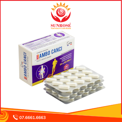  Bambo Canci - Viên uống hỗ trợ phát triển xương, giúp xương và răng chắc khỏe, Hộp 60 viên, Pháp 