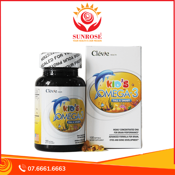  Kid’s Omega 3 - Viên uống hỗ trợ Tăng cường khả năng miễn dịch, giúp trẻ phát triển khoẻ mạnh, Hộp 100 viên, USA 
