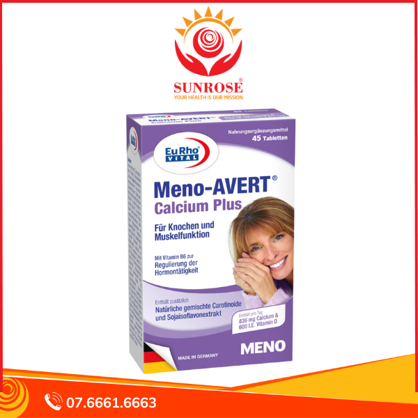  Viên uống Meno-AVERT Calcium Plus – Hỗ trợ sức khỏe xương & nội tiết nữ – Hộp 45 viên 