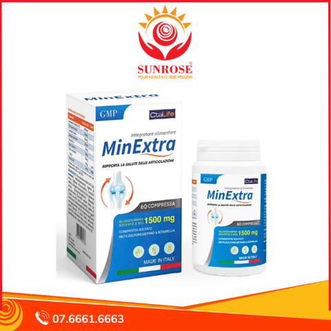  MinExtra - Viên uống Hỗ trợ giảm nguy cơ thoái hóa khớp, Hộp 60 viên, Italy 