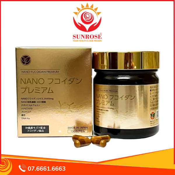  NANO FUCOIDAN PREMIUM YO GROUP - Thực Phẩm Bảo Vệ Sức Khỏe Nhật Bản, Hộp 130 viên 