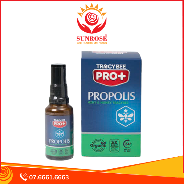  Tracybee Propolis Mint & Honey – Keo Ong Xịt Vị Bạc Hà Giúp Giảm Viêm Họng & Đau Rát Họng, chai 30ml 