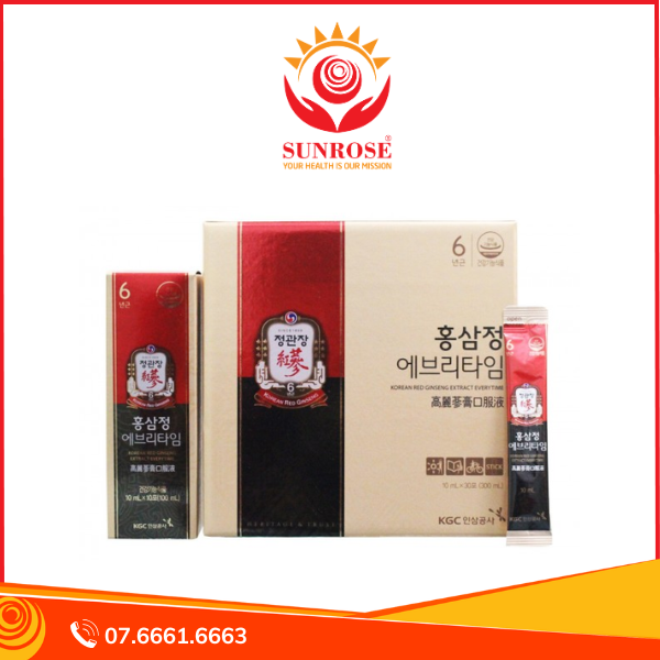  Nước Sâm Hậu Duệ Mặt Trời KGC Cao Cấp Everytime Hộp 30 Gói x 10ml 