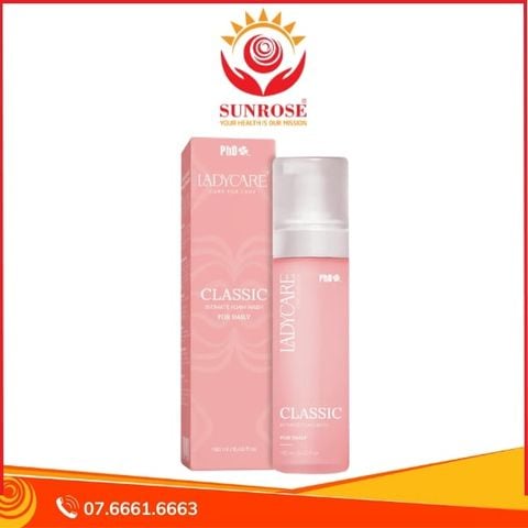  Bọt vệ sinh phụ nữ Ladycare Classic – Giữ ẩm, làm mềm da, cân bằng pH – Chai 190ml 