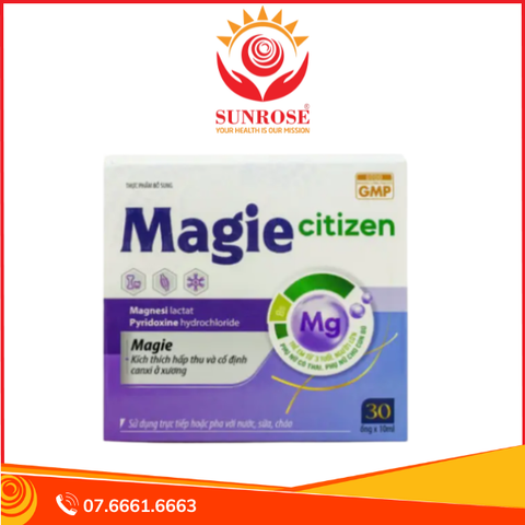  Dung dịch Magie Citizen – Bổ sung magie – Hỗ trợ hệ thần kinh, cơ bắp khỏe mạnh – Hộp 30 ống – Nhật Bản 