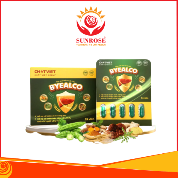  BYEALCO - Viên uống giải rượu, hỗ trợ bảo vệ gan - (Hộp 5 vỉ x 5 viên) 