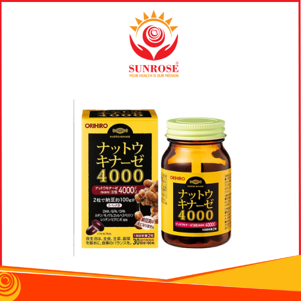  Thực phẩm bảo vệ sức khỏe: Orihiro Nattokinase 4000 60grains 