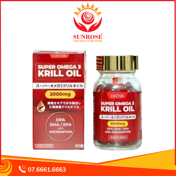  Viên uống dầu nhuyễn thể Super Omega 3 Krill Oil – Tăng cường sức khỏe toàn diện – Hộp 60 viên – Nhật Bản 