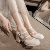  Giày Mary Jane Cao Gót 7 Phân Da Bóng Cao Cấp 636-10 