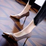  Giày Cao Gót 9 Phân Da Phối Vải Cao Cấp A2319-3 