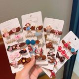  Set 5 kẹp tóc mái gắn charm gấu, thỏ  SK-P17 