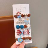  Set 5 kẹp tóc mái gắn charm gấu, thỏ  SK-P17 