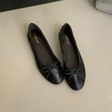  {Form Chuẩn} Giày Búp Bê Bệt Phối Nơ Da Lì Cao Cấp VN1989 