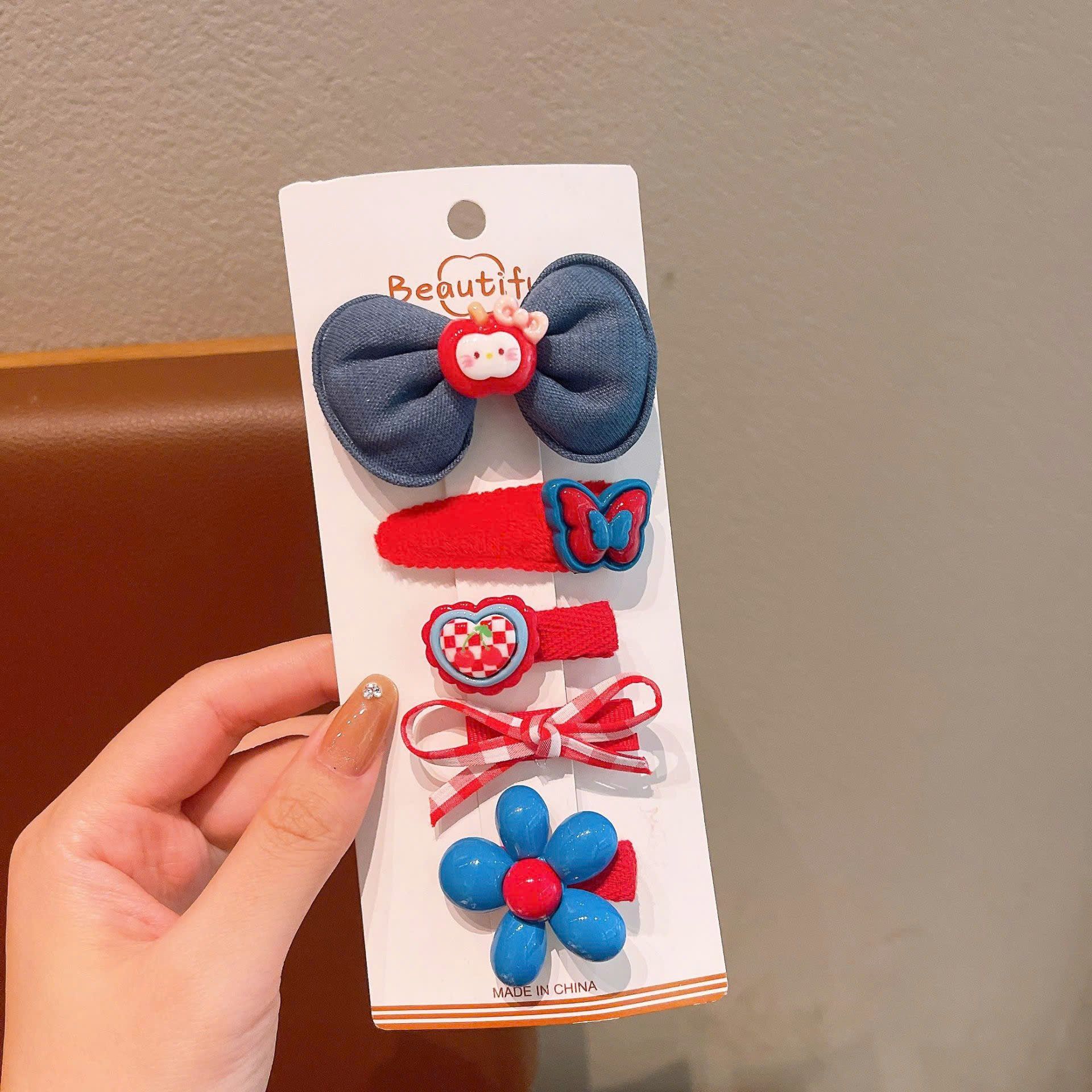  Set 5 kẹp tóc hình hoa phong cách Hàn Quốc- SETK-349 